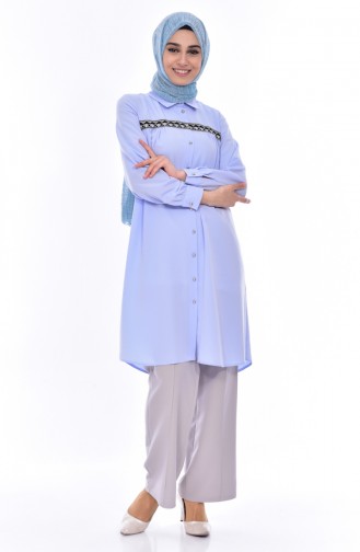 Embroidered Tunic 1650-07 Ice Blue 1650-07