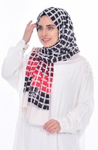 Square Patterned Cotton Shawl 503211-06 White 06