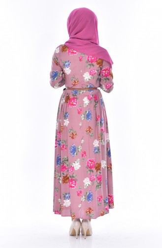 Dusty Rose Hijab Dress 9014-03
