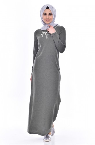 Khaki Hijab Dress 2922-05