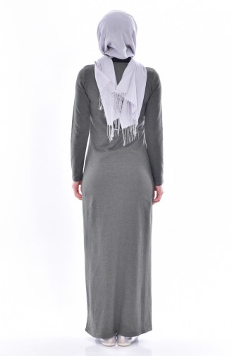 Khaki Hijab Dress 2922-05