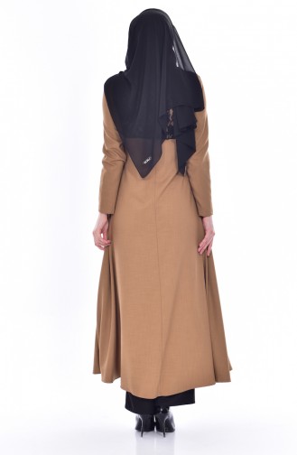 Hijab Mantel mit Spitzen 5801-01 Senf 5801-01