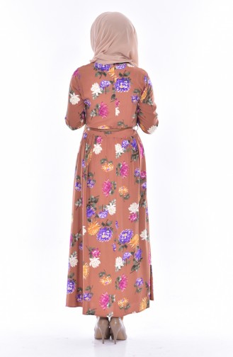 Brown Hijab Dress 9014-02