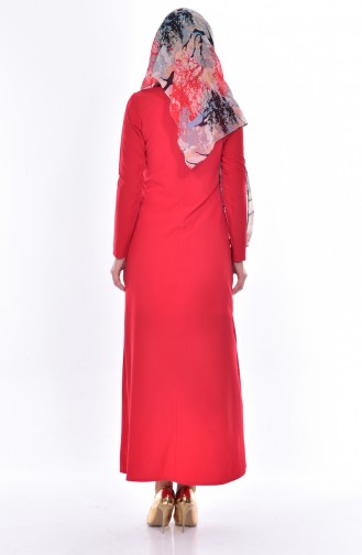Rot Hijab Kleider 0214-03