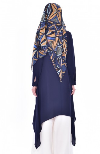 Tie Detailed Tunic 4876-02 Navy 4876-02