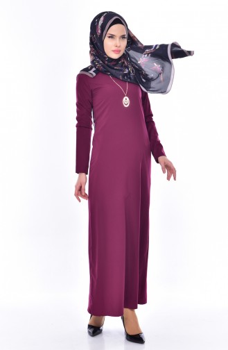 Plum Hijab Dress 0214-06