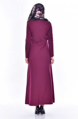 Plum Hijab Dress 0214-06