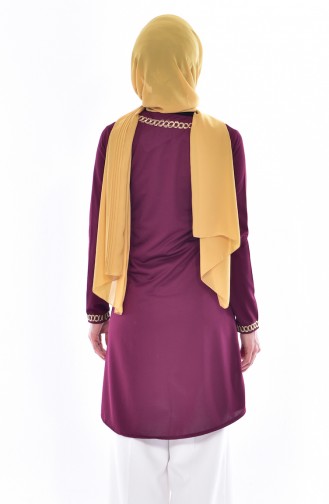 Embroidered Tunic0660-04 Plum 0660-04