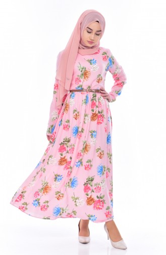 Pink Hijab Dress 9014-01