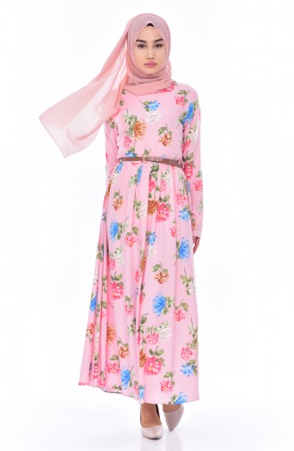 Pink Hijab Dress 9014-01