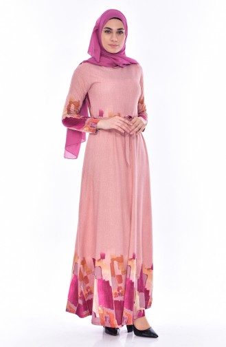Powder Hijab Dress 0236-02