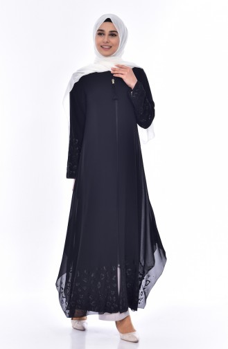 Strassstein Bedrucktes Abaya 35807-01 Schwarz 35807-01