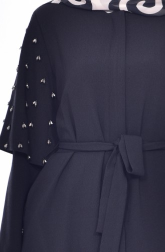 Abaya Bordée de Perles 35808-01 Noir 35808-01