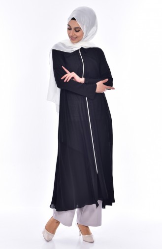 Abaya Col Chemise 35813-01 Noir 35813-01