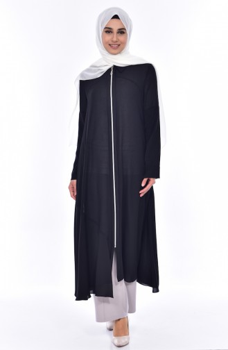 Abaya mit Hemdkragen 35813-01 Schwarz 35813-01