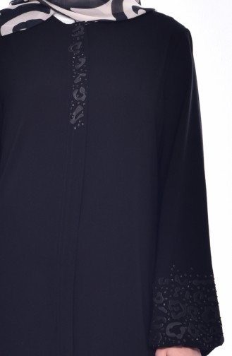 Abaya İmprimée de Pierre 35824-01 Noir 35824-01