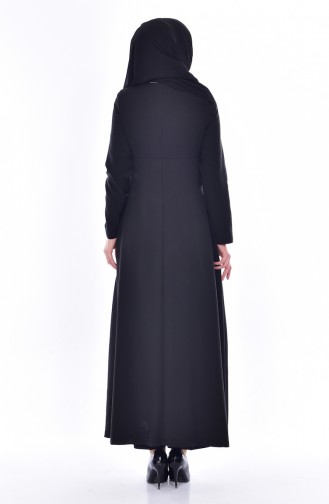Hijab Mantel mit Reißverschluss 1901-01 Schwarz 1901-01