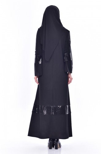 Black Hijab Dress 7848-02