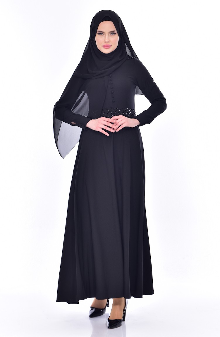 Black Hijab Dress 813901 Sefamerve