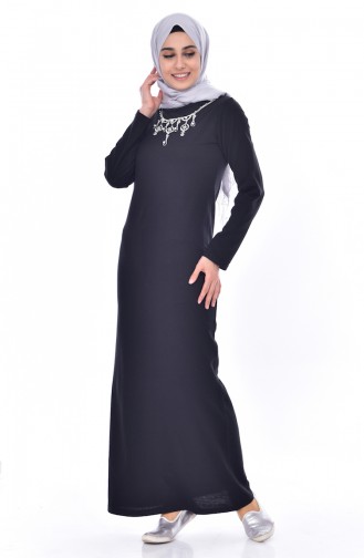 Black Hijab Dress 2922-01
