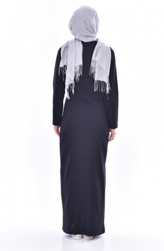 Black Hijab Dress 2922-01