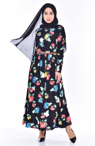 فستان بتصميم مورد مع سحاب للإغلاق  9014-04