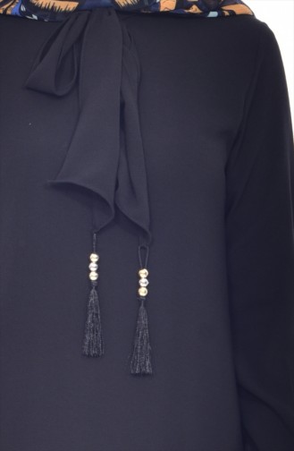 Tunika mit Krawatten Detail 4876-01 Schwarz 4876-01