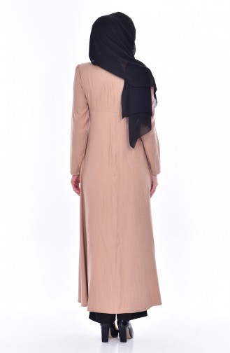 Hijab Mantel mit Spitzen 6001-01 Nerz 6001-01