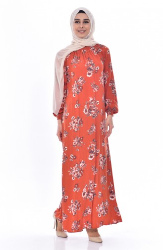 Orange Hijab Dress 0171-01