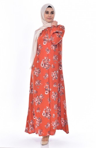Orange Hijab Dress 0171-01