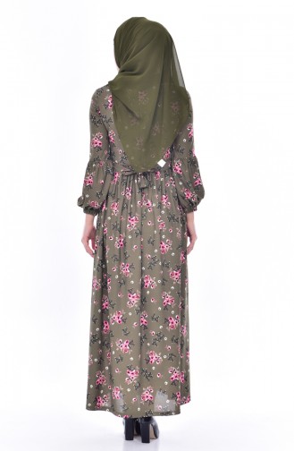 Khaki Hijab Dress 6010-03