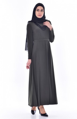 Khaki Hijab Dress 5154-05