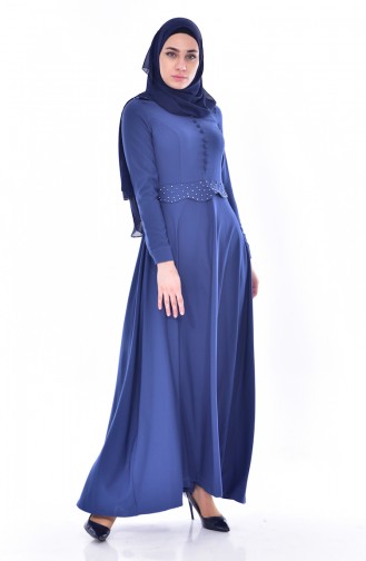 Kleid mit Perlen 8139-04 İndigo 8139-04