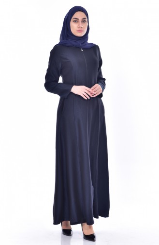 Zippered Abaya 4041-01 Navy Blue 4041-01