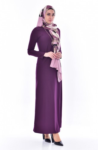 Purple Hijab Dress 0214-08