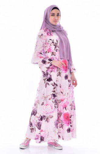 Powder Hijab Dress 4142-05