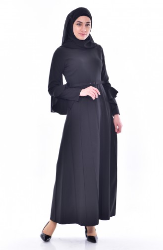 Kleid mit Volants 1083-04 Schwarz 1083-04