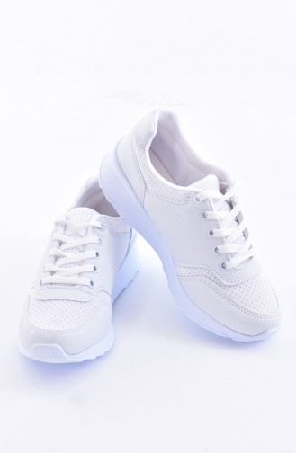 Bayan Spor Ayakkabı 0776-01 Beyaz Cilt