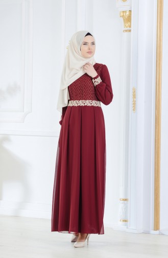 Claret Red Hijab Dress 51983-22