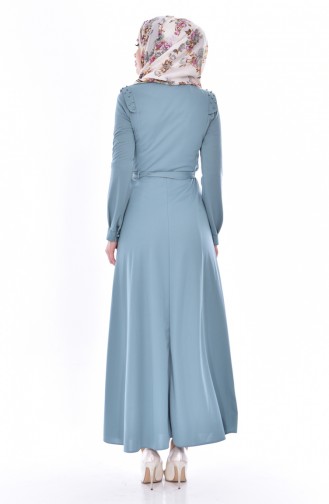 Green Almond Hijab Dress 1175-02