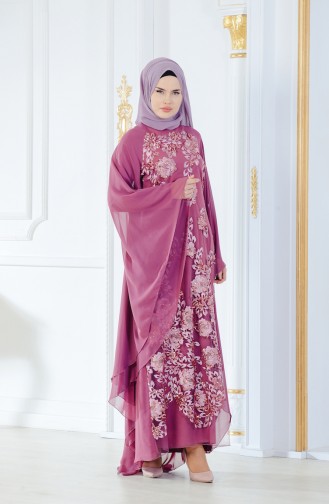 Beige-Rose Hijab-Abendkleider 52693-02