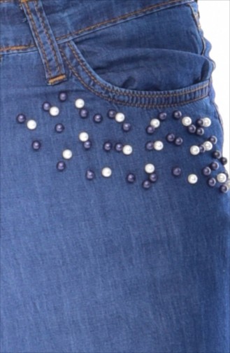 Jeans Schlaghose mit Perlen 5150-02 Jeansblau 5150-02