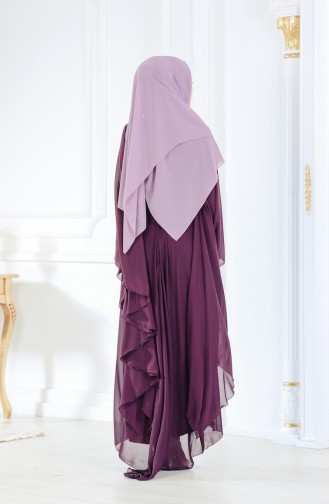 Pul Payetli Abiye Elbise 52693-06 Mürdüm