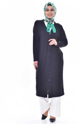 Düğmeli Hırka 6409-07 Siyah