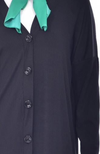 Düğmeli Hırka 6409-07 Siyah