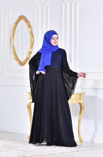 Black Hijab Evening Dress 1713212-01