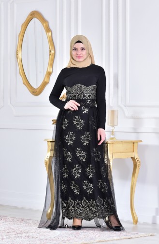 Perlenspitze AbendKleid 1613963-01 Schwarz 1613963-01