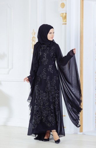 Robe de Soirée a Paillette 52693-01 Noir 52693-01