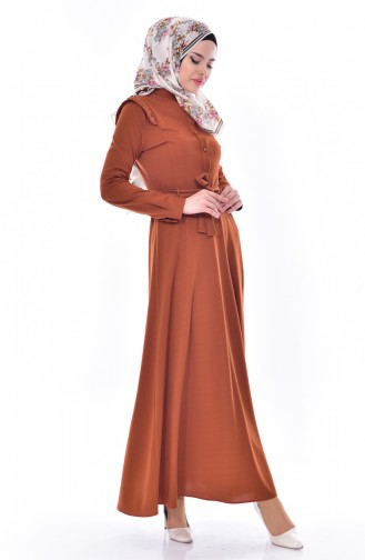 Tan Hijab Dress 1175-06