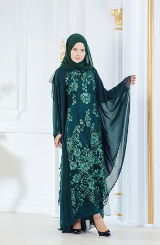 Abendkleid mit Pailletten 52693-07 Smaragdgrün 52693-07